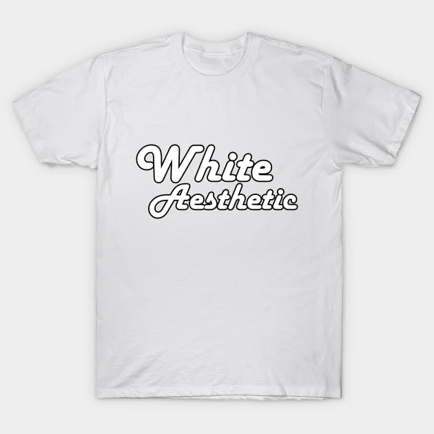 White Aesthetic T-Shirt by FreckleFaceDoodles